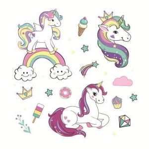 Stickers Licorne Arc-en-Ciel