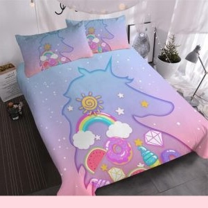 Housse de Couette Fille Licorne